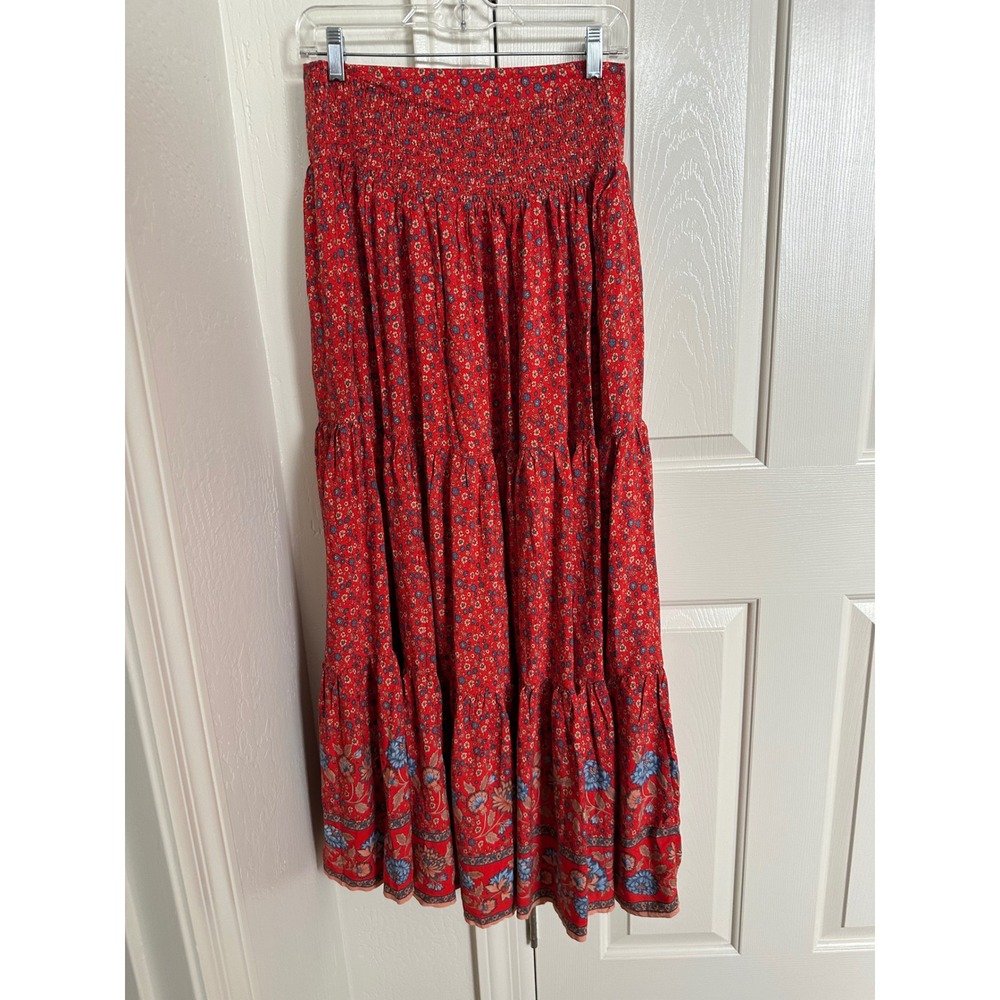 Natural Life Hanna Convertible Maxi Skirt Strapless Dress Red Floral L - Picture 4 of 7